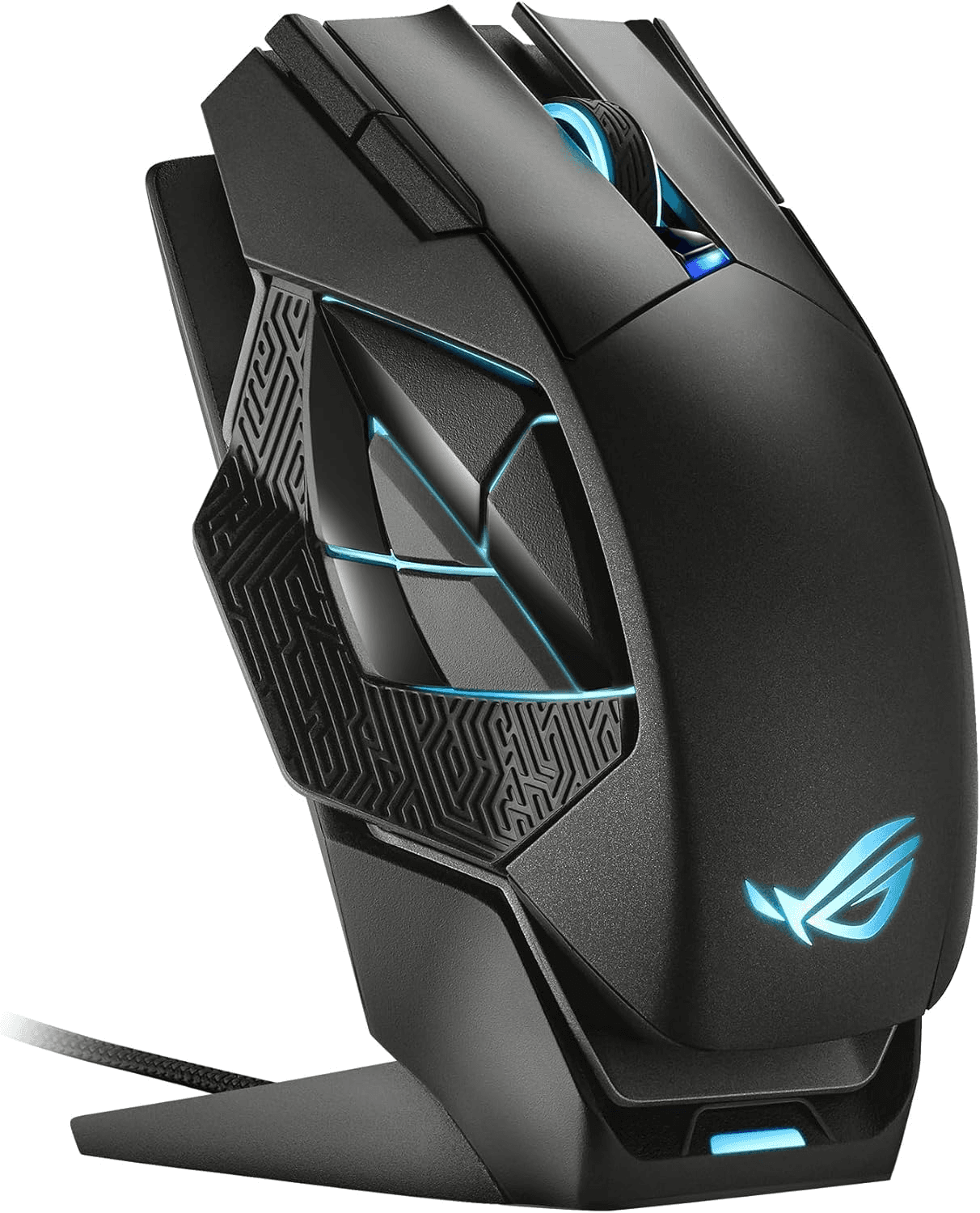 ASUS ROG Spatha X Wireless Gaming Mouse – MMO/MOBA Design, 12 Programmable Buttons, Right-Handed, 168g, Dual-Mode (Wired/2.4GHz), 19K DPI, up to 67Hr Battery, Magnetic Charging Dock, PC/Mac Support