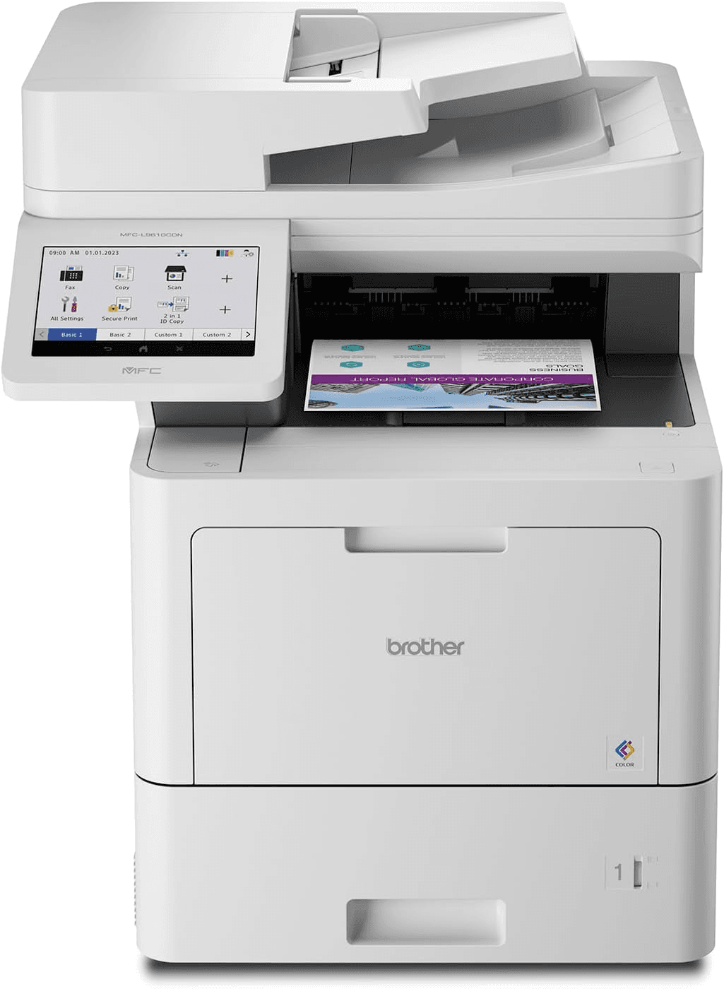Brother MFC‐L9610CDN Enterprise Color Laser All‐in‐One Printer with Fast Printing, Large Paper Capacity, and Advanced Security Features, White