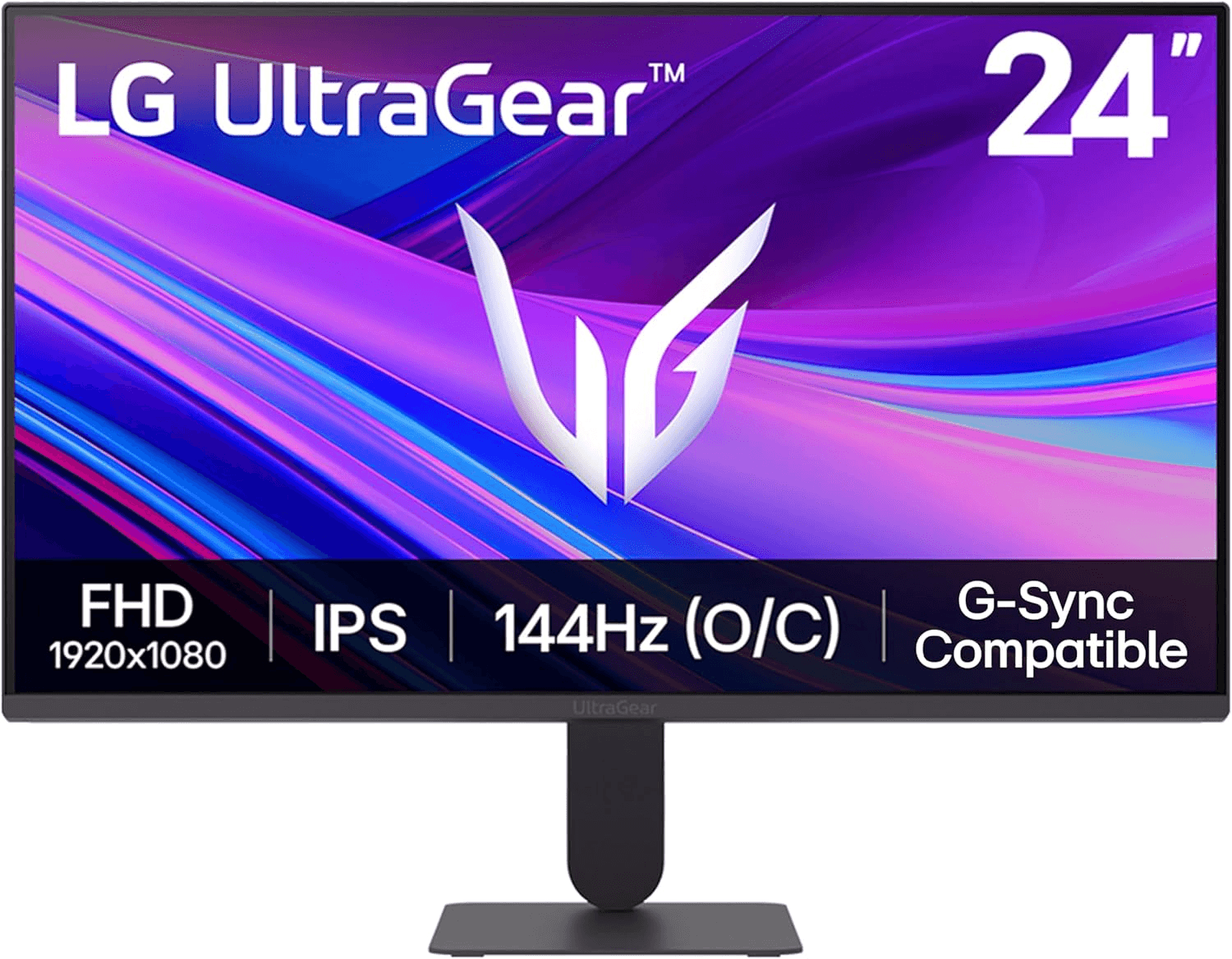 LG 24G411A-B 24-inch Ultragear Full HD (1920 x 1080) IPS Gaming Monitor, 144Hz (O/C), 1ms MBR, NVIDIA G-Sync Compatible, AMD FreeSync, HDR10, HDMI, DisplayPort, Slim Stand, Black