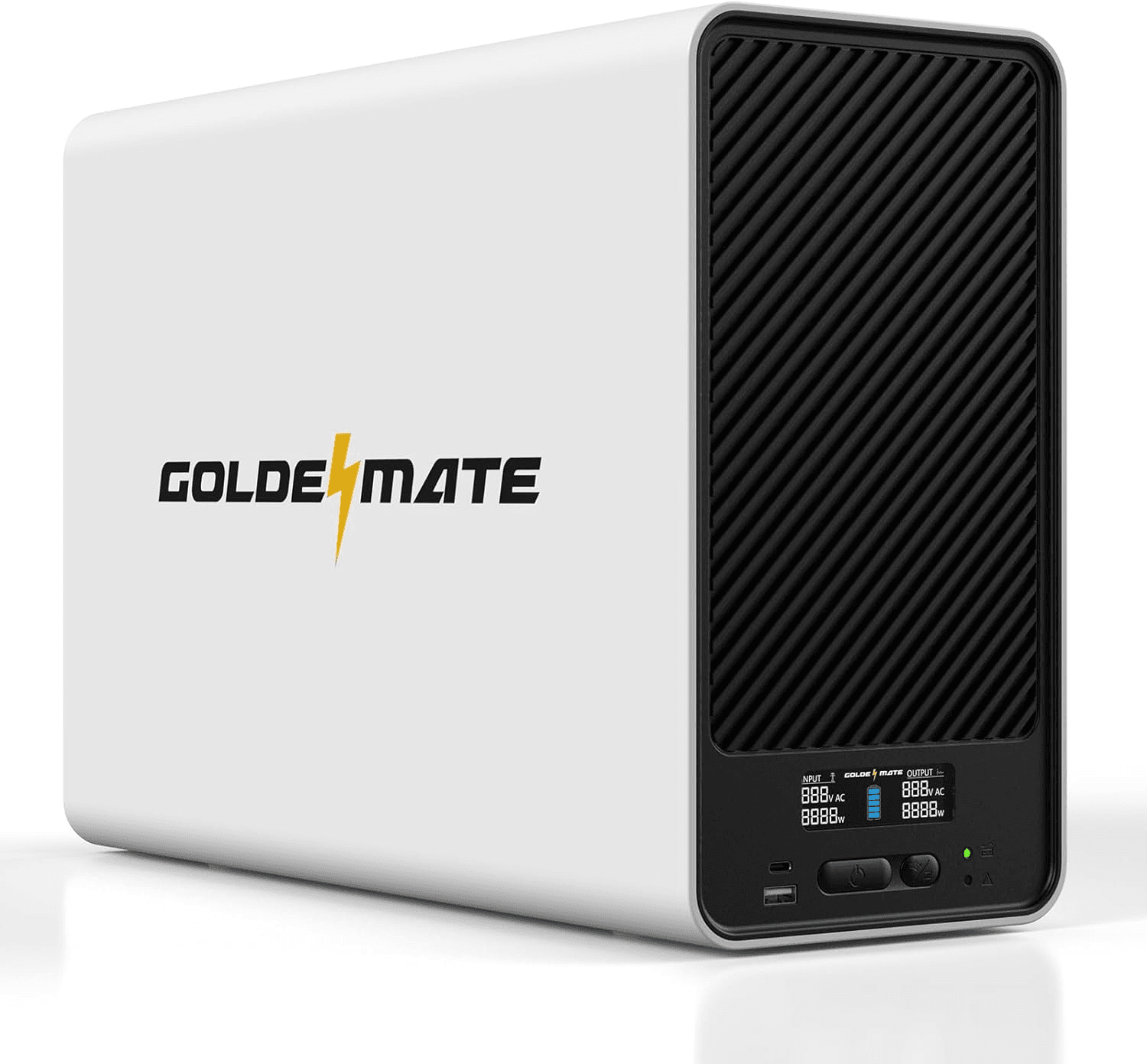 GOLDENMATE 2000VA/1600W Lithium UPS Battery Backup and Surge Protector, Backup Battery Power Supply with LiFePO4 Batteries(460Wh), AVR, Line Interactive Sinewave UPS System, 8 Outlets, LCD Display